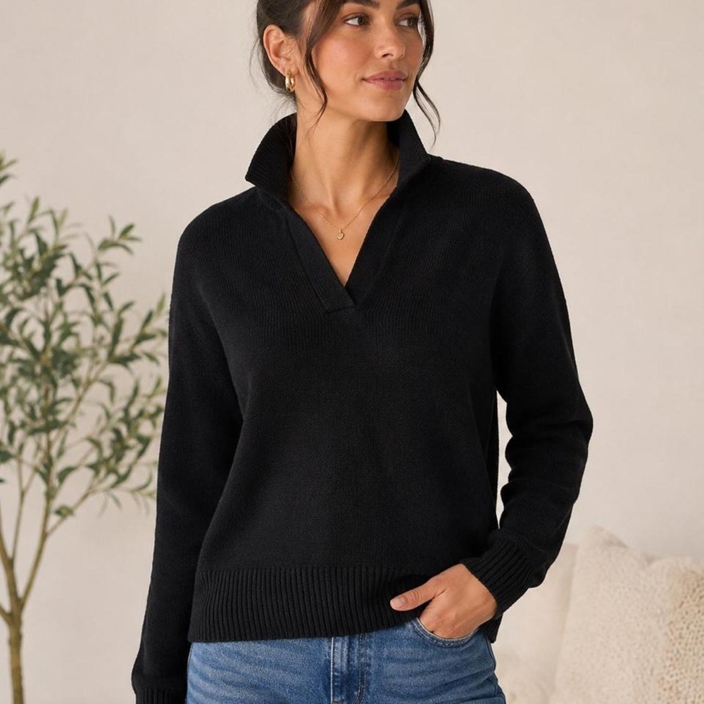 Black knit sweater from Amazon Essentials